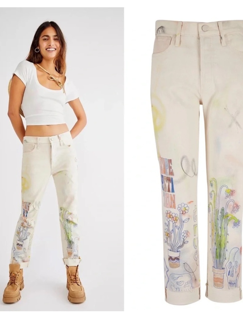 Free People Mother The Scrapper Cuff Ankle Fray 27